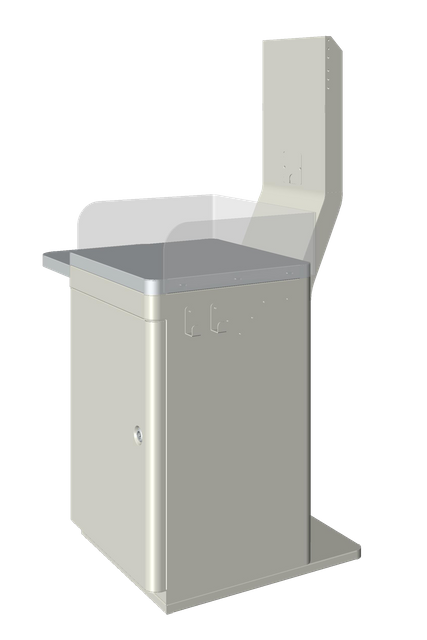 Modern Self-checkout Kiosk Floor Stand with Vertical Cabinet
