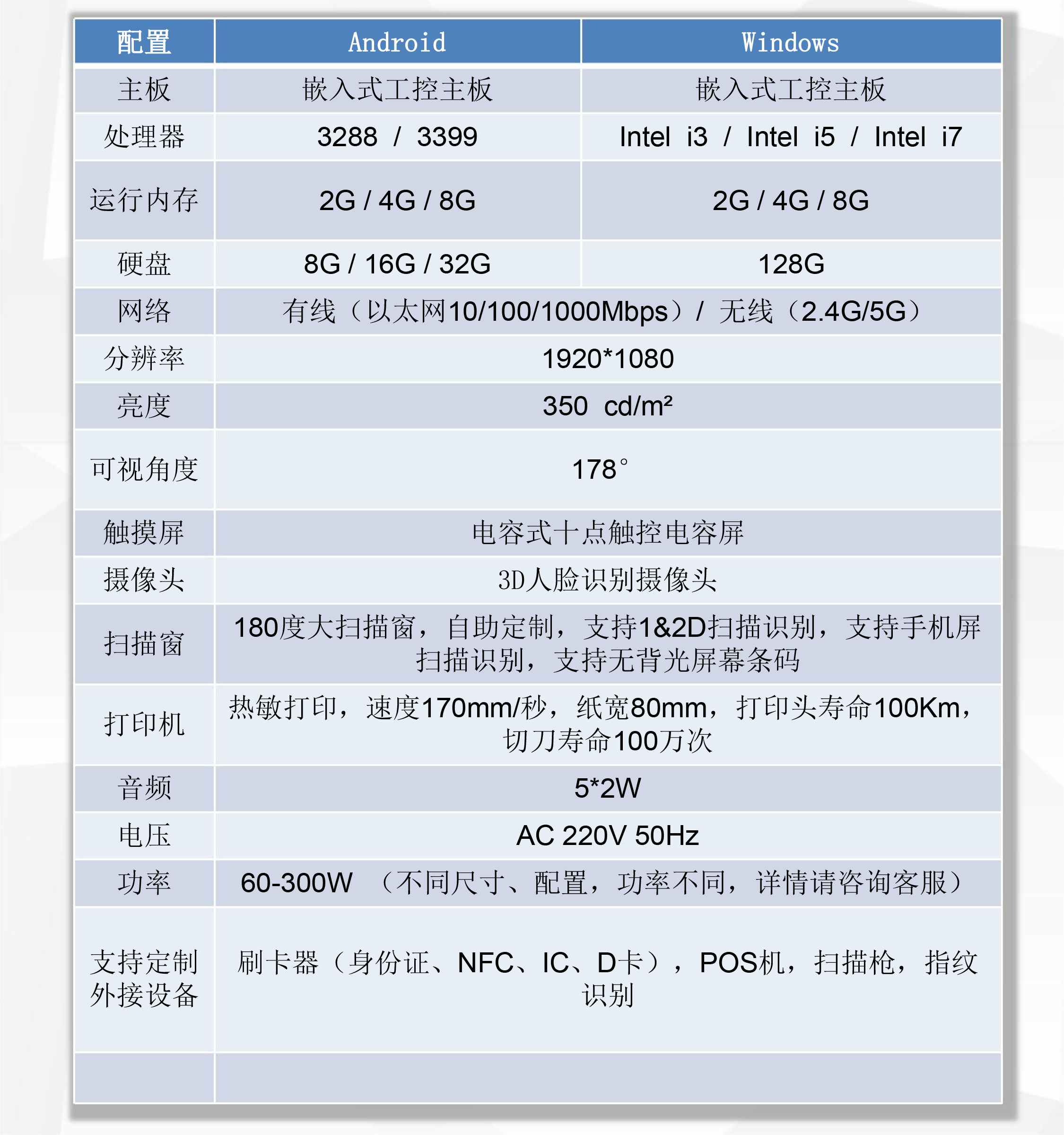 A1 series self-service checkout terminal product configuration parameters