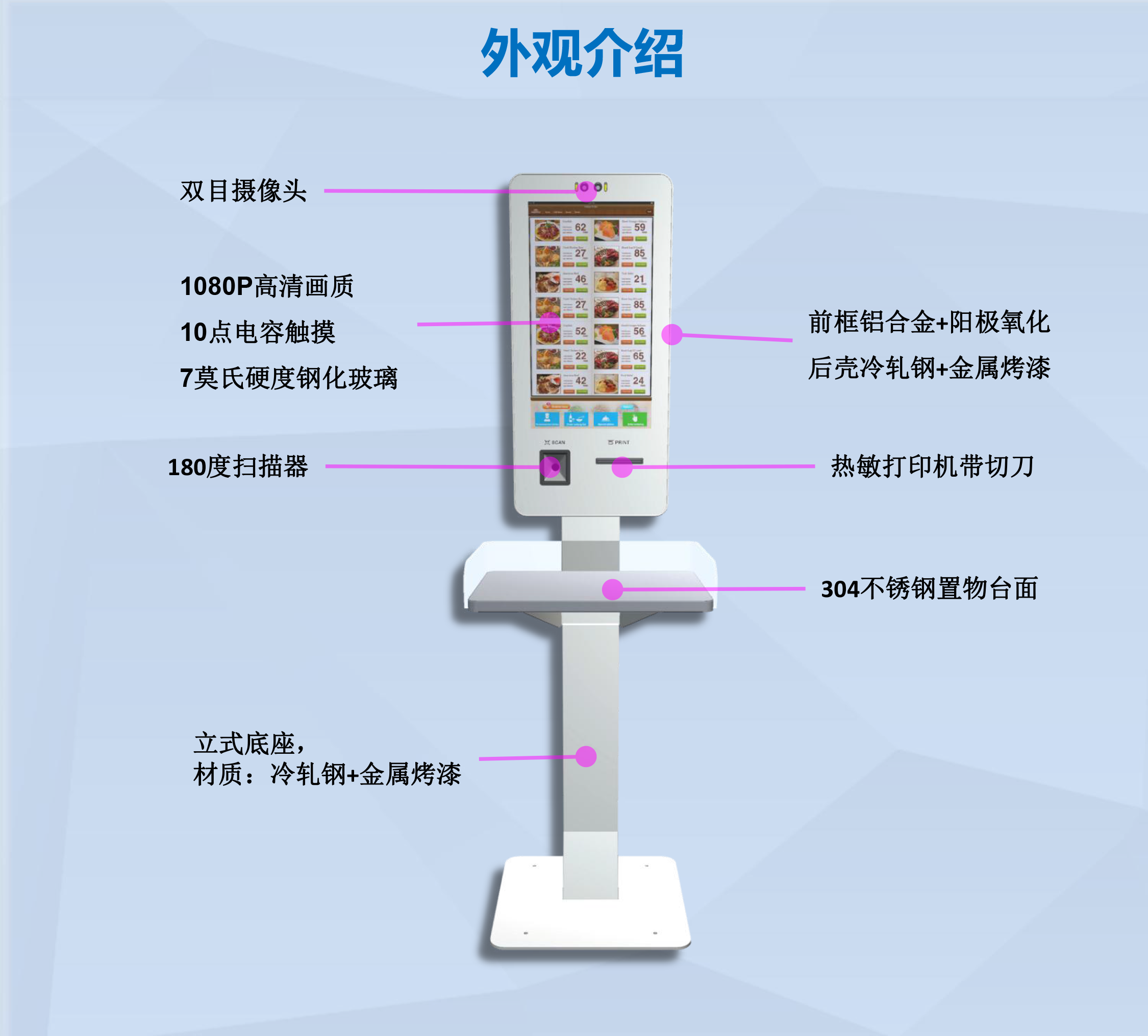 C1 series self-service ordering machine appearance introduction