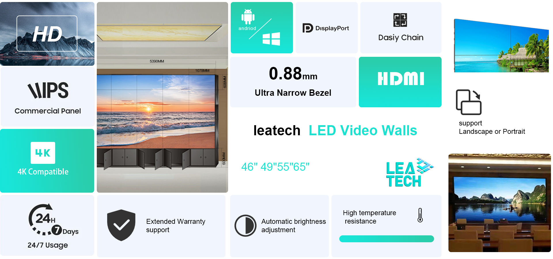 LED LCD screen navigation bar