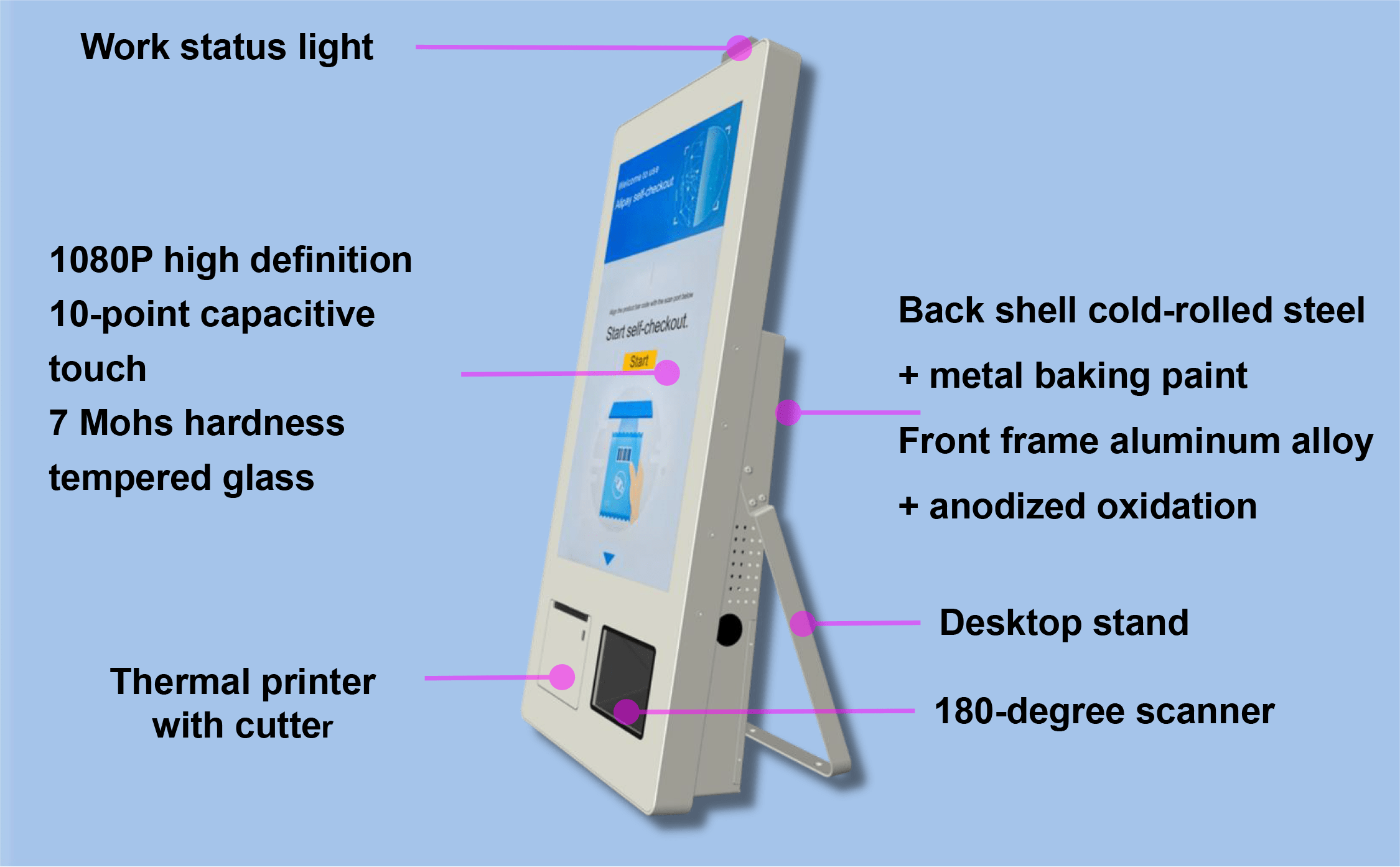  A3 Series Self-service Check Out Kiosk appearance