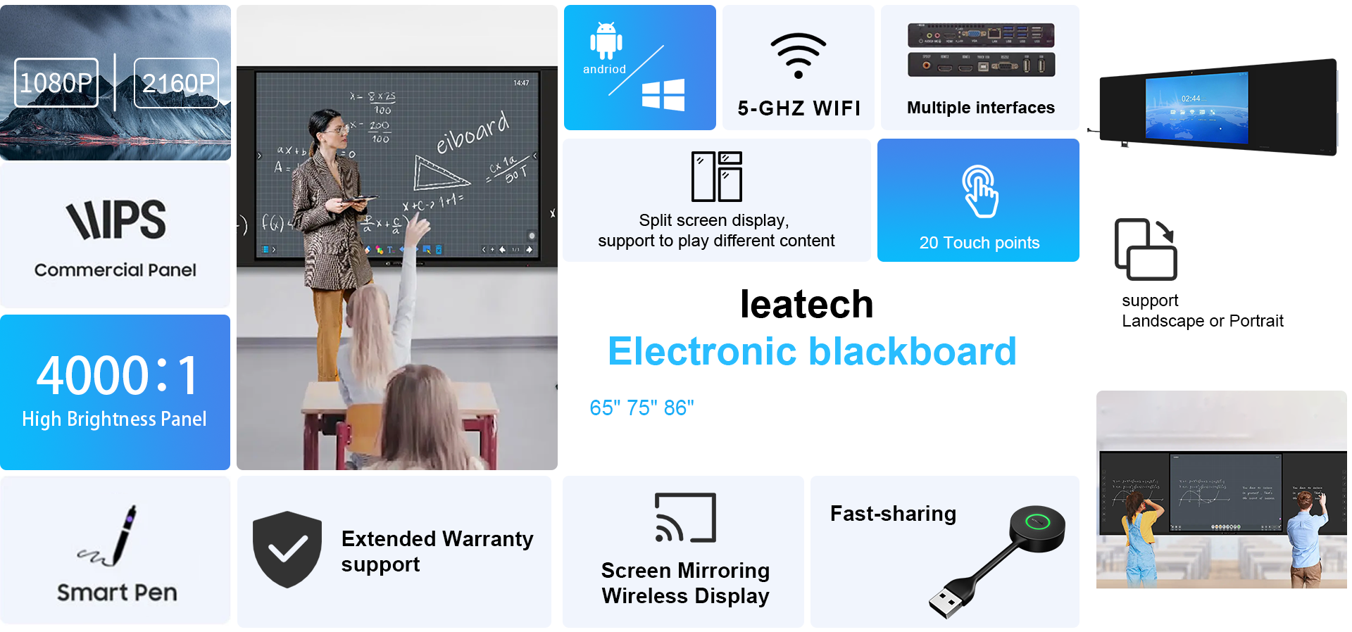 Electronic blackboard navigation bar